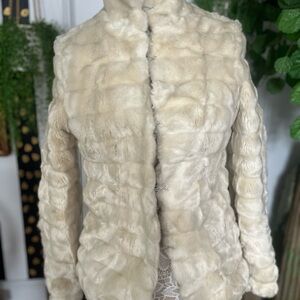 Elegant Cream Faux Fur Jacket only for $48! New without tags. Never worn. Small